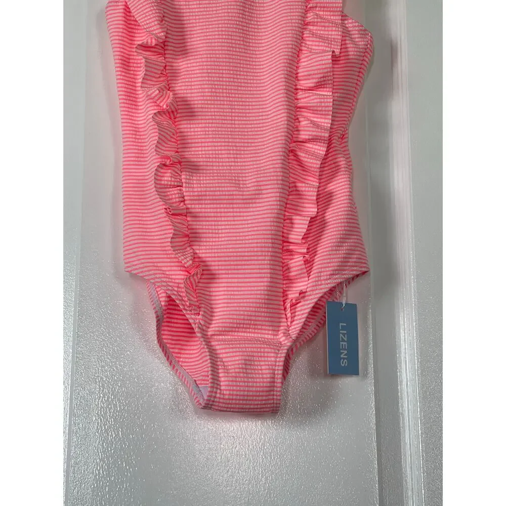 LIZENS Girls Swimsuit Kids Scalloped One Piece Suze 8-9T
